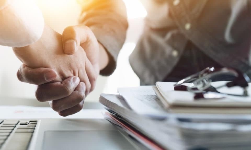 Handshake over documents